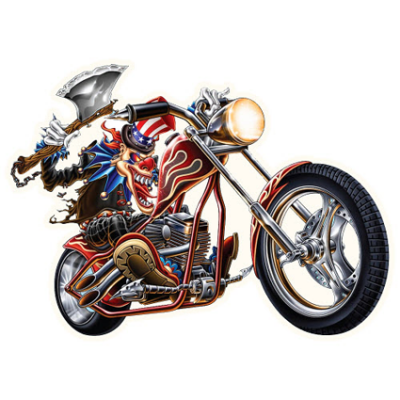 Наклейка Evil Clown Motorcycle Rider