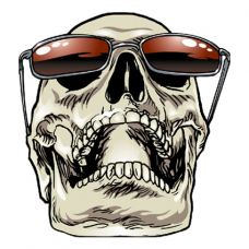 Наклейка Skull In Glasses (Череп в очках)