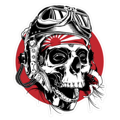 Наклейка Skull Kamikaze (Череп камикадзе)