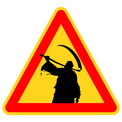 Наклейка Danger Grim Reaper (Смерть с косой)
