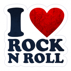 Наклейка I Love Rock N Roll