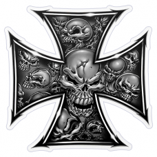 Наклейка Maltese Cross Skull (Мальтийский Крест)