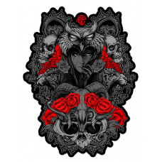 Наклейка Owl Skull Rose